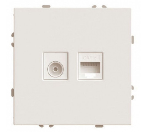 ТВ-розетка и розетка Ethernet RJ-45 без рамки Stekker Эмили 49898