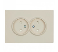 Розетка двойная без заземления и со шторкой, без рамки Stekker RST10-5116-08 49903