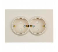 Розетка двойная с заземлением и со шторкой, без рамки Stekker RST16-5114-08 49908