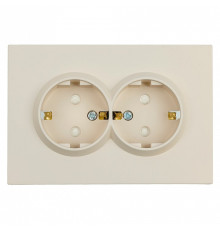 Розетка двойная с заземлением и со шторкой, без рамки Stekker RST16-5114-08 49908