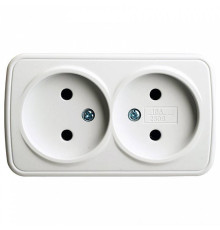 Розетка двойная без заземления Stekker Basic 50075