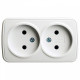 Розетка двойная без заземления Stekker Basic 50075