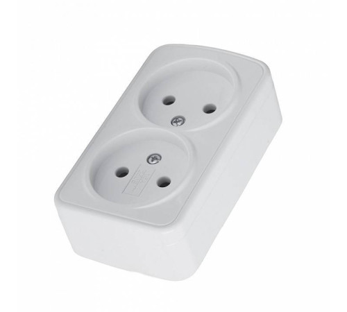 Розетка двойная без заземления Stekker Basic 50075