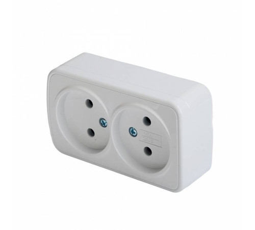 Розетка двойная без заземления Stekker Basic 50075