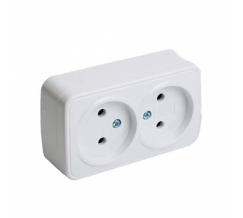 Розетка двойная без заземления Stekker Basic 50075