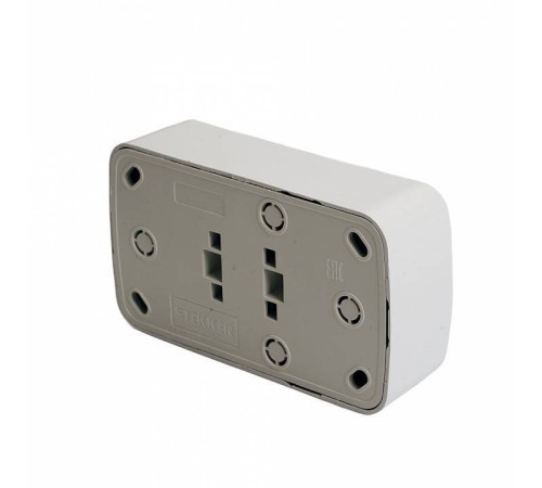 Розетка двойная без заземления Stekker Basic 50075