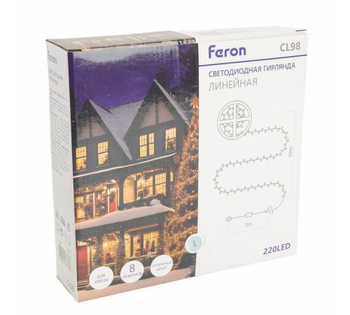 Гирлянда Супернить Feron CL98 10 м 100 LED белый 51437
