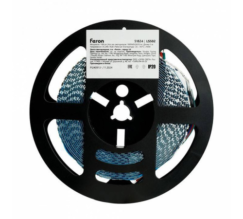 Лента светодиодная Feron LS502 RGB 16 Вт/м 24 В IP20 51824
