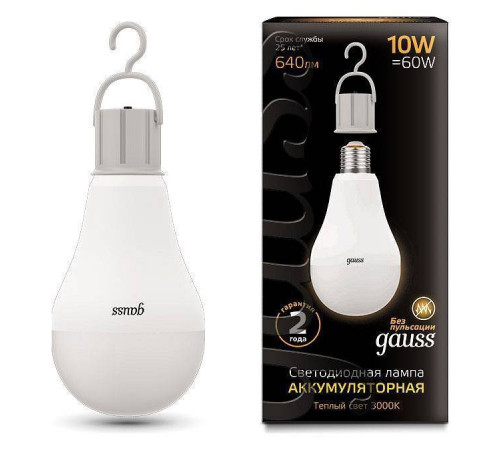 Лампа светодиодная Gauss LED A60 E27 10Вт 3000K 102402100