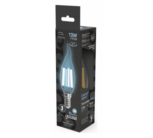 Лампа светодиодная Gauss Filament E14 13Вт 4100K 104801213