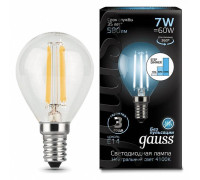 Лампа светодиодная Gauss LED Filament Globe E14 7Вт 4100K 105801207-S