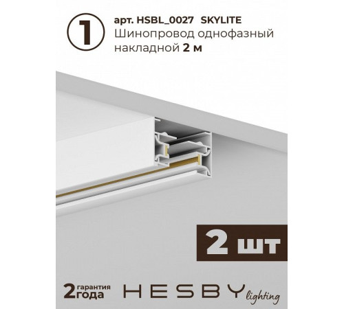 Комплект трековый Hesby Lighting №1 однофазная накладная Skylite HSBL_kompl_S001_NI4W4K
