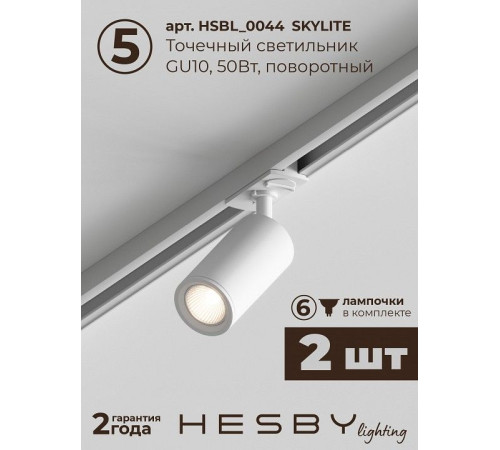 Комплект трековый Hesby Lighting №5 однофазная накладная Skylite HSBL_kompl_S005_NI2W4K
