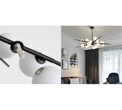 Люстра на штанге Imperiumloft Cherry Bomb Balls Black 40.2723-0