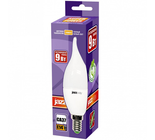 Лампа светодиодная Jazzway E14 9Вт 3000K PLED-SP CA37 9w E14 3000K
