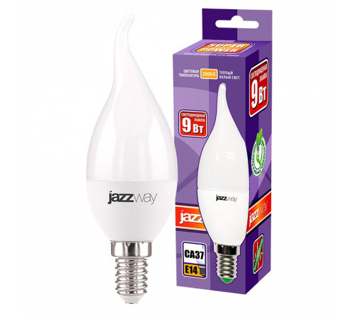 Лампа светодиодная Jazzway E14 9Вт 3000K PLED-SP CA37 9w E14 3000K