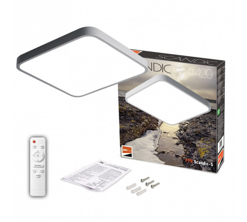 Накладной светильник Jazzway PPB Scandic-S 72w 3000-6500K GR IP20 430*430*50