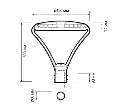 Консольный светильник Jazzway PGL 03 60w 3000K IP65 BL AC100-270