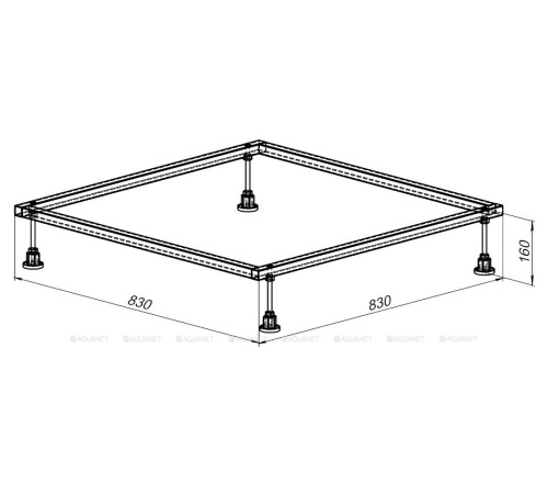 Каркас для поддона Allen Brau 900х900 мм алюминий 8.00001