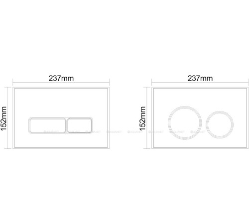Кнопка смыва Aquanet AQ-PRO-01MB двойная черный матовый 00346764