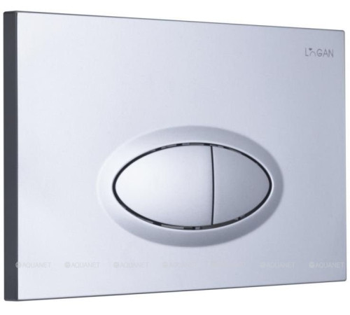 Кнопка смыва Logan Oval двойная матовый хром 297678