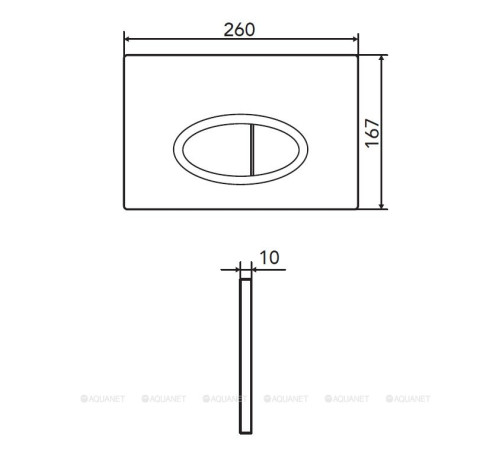 Кнопка смыва Logan Oval двойная матовый хром 297678