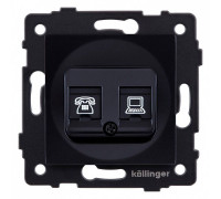 Розетка двойная RJ-11 и Ethernet RJ-45, без рамки Kollinger  REA-011BK