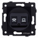 Розетка двойная RJ-11 и Ethernet RJ-45, без рамки Kollinger REA-011BK