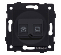 Розетка двойная RJ-11 и Ethernet RJ-45, без рамки Kollinger  REA-011BM
