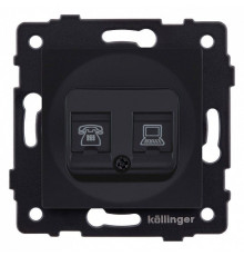 Розетка двойная RJ-11 и Ethernet RJ-45, без рамки Kollinger  REA-011BM