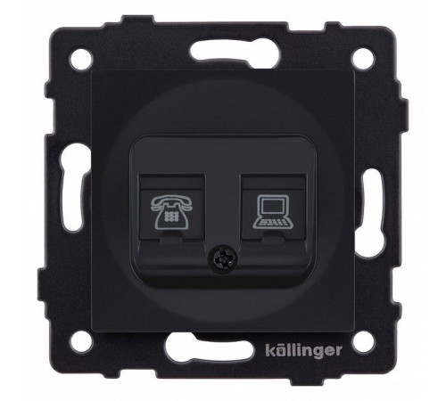 Розетка двойная RJ-11 и Ethernet RJ-45, без рамки Kollinger REA-011BM