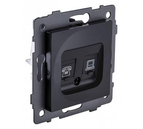 Розетка двойная RJ-11 и Ethernet RJ-45, без рамки Kollinger REA-011BM
