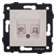 Розетка двойная RJ-11 и Ethernet RJ-45, без рамки Kollinger REA-011CM