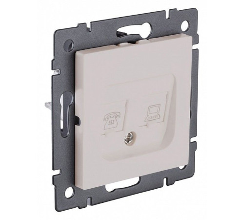 Розетка двойная RJ-11 и Ethernet RJ-45, без рамки Kollinger REA-011CM