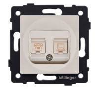 Розетка двойная RJ-11 и Ethernet RJ-45, без рамки Kollinger  REA-011GD