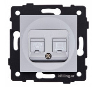 Розетка двойная RJ-11 и Ethernet RJ-45, без рамки Kollinger  REA-011GY