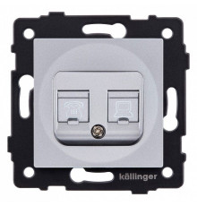 Розетка двойная RJ-11 и Ethernet RJ-45, без рамки Kollinger  REA-011GY