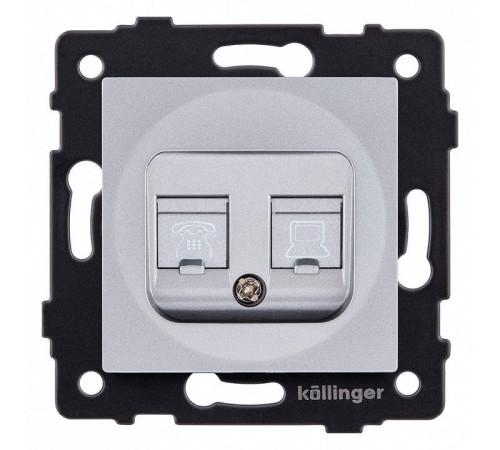 Розетка двойная RJ-11 и Ethernet RJ-45, без рамки Kollinger REA-011GY
