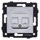 Розетка двойная RJ-11 и Ethernet RJ-45, без рамки Kollinger REA-011GY