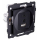 Розетка 2хUSB type A и C без рамки Kollinger REA-037BK