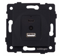 Розетка 2хUSB type A и C без рамки Kollinger  REA-037BM