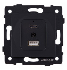 Розетка 2хUSB type A и C без рамки Kollinger  REA-037BM