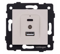 Розетка 2хUSB type A и C без рамки Kollinger  REA-037CM