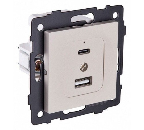 Розетка 2хUSB type A и C без рамки Kollinger REA-037CM