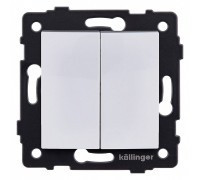 Выключатель двухклавишный без рамки Kollinger  REA-R-011WH