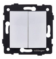 Выключатель двухклавишный без рамки Kollinger  REA-R-011WH