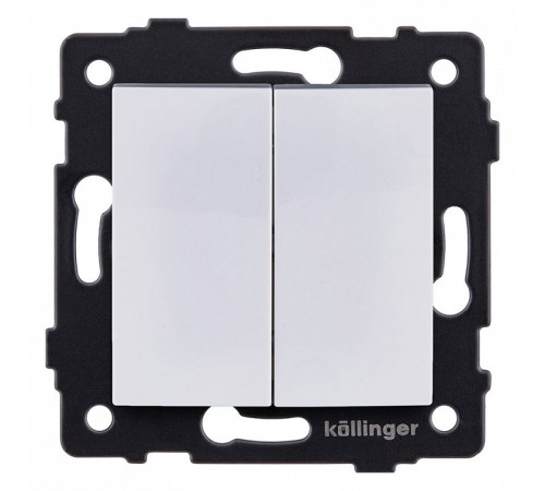 Выключатель двухклавишный без рамки Kollinger REA-R-011WH
