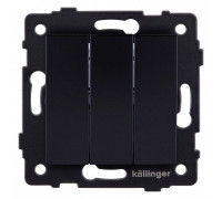 Выключатель трехклавишный без рамки Kollinger  REA-R-012BK