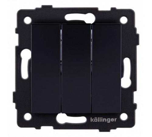 Выключатель трехклавишный без рамки Kollinger REA-R-012BK