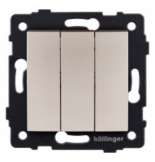 Выключатель трехклавишный без рамки Kollinger  REA-R-012GD